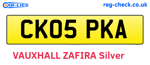 CK05PKA are the vehicle registration plates.