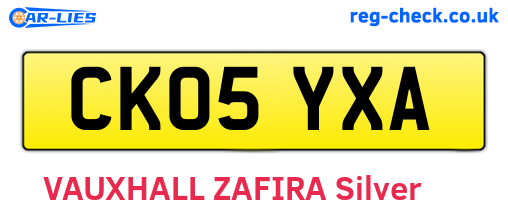 CK05YXA are the vehicle registration plates.
