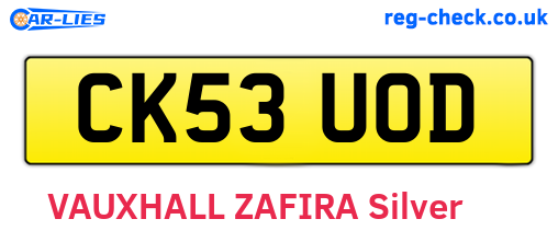 CK53UOD are the vehicle registration plates.