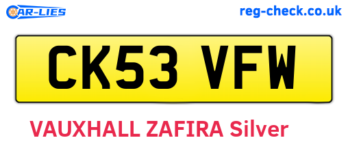 CK53VFW are the vehicle registration plates.