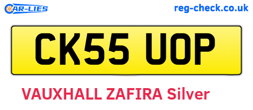 CK55UOP are the vehicle registration plates.