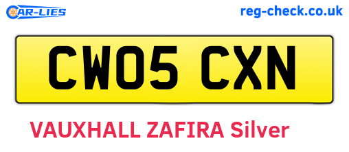 CW05CXN are the vehicle registration plates.