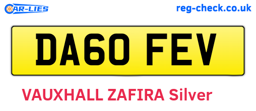 DA60FEV are the vehicle registration plates.