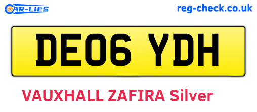 DE06YDH are the vehicle registration plates.