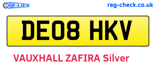 DE08HKV are the vehicle registration plates.