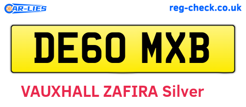 DE60MXB are the vehicle registration plates.