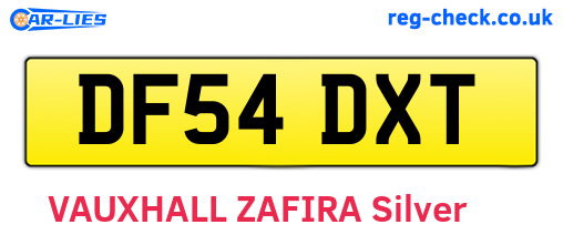 DF54DXT are the vehicle registration plates.