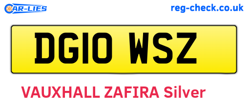 DG10WSZ are the vehicle registration plates.
