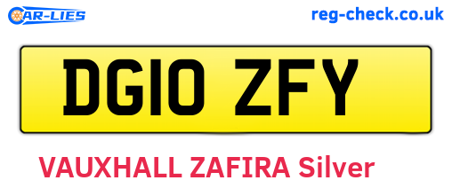 DG10ZFY are the vehicle registration plates.