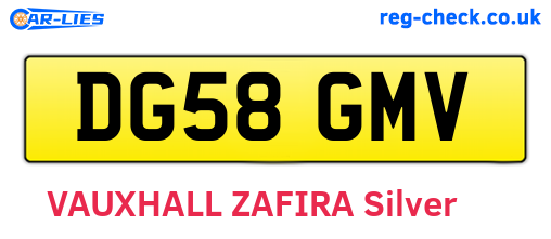 DG58GMV are the vehicle registration plates.