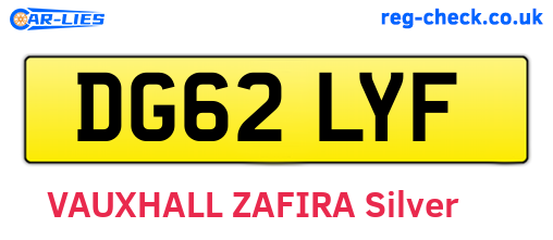 DG62LYF are the vehicle registration plates.