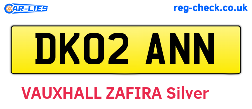 DK02ANN are the vehicle registration plates.