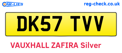 DK57TVV are the vehicle registration plates.