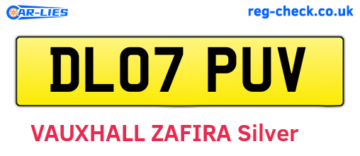 DL07PUV are the vehicle registration plates.