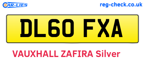 DL60FXA are the vehicle registration plates.
