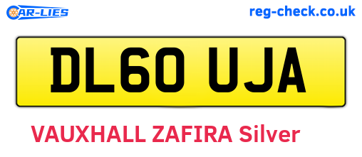 DL60UJA are the vehicle registration plates.