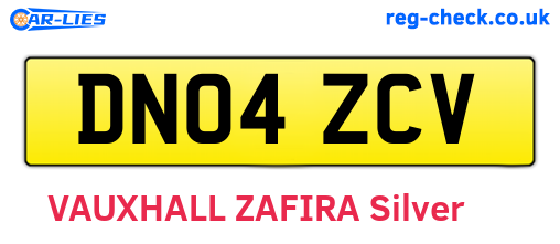 DN04ZCV are the vehicle registration plates.