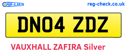 DN04ZDZ are the vehicle registration plates.