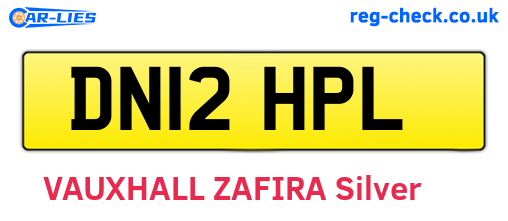 DN12HPL are the vehicle registration plates.