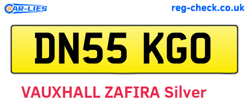DN55KGO are the vehicle registration plates.