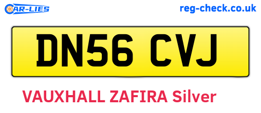 DN56CVJ are the vehicle registration plates.