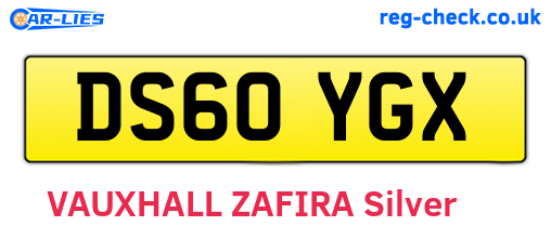 DS60YGX are the vehicle registration plates.