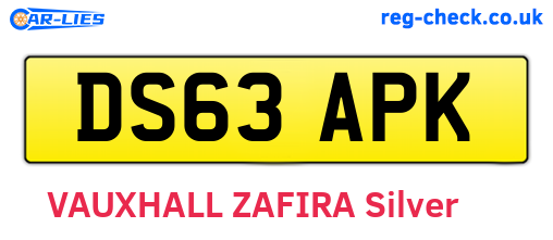 DS63APK are the vehicle registration plates.