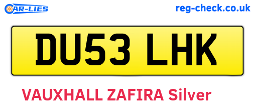DU53LHK are the vehicle registration plates.