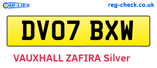 DV07BXW are the vehicle registration plates.