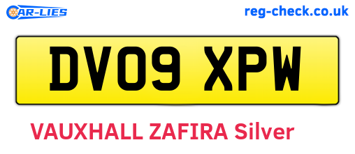 DV09XPW are the vehicle registration plates.