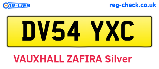 DV54YXC are the vehicle registration plates.