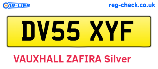 DV55XYF are the vehicle registration plates.