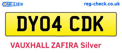 DY04CDK are the vehicle registration plates.