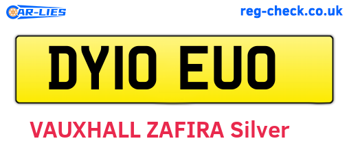 DY10EUO are the vehicle registration plates.