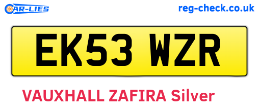 EK53WZR are the vehicle registration plates.