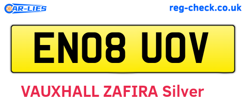 EN08UOV are the vehicle registration plates.
