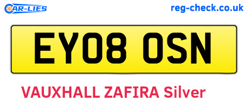 EY08OSN are the vehicle registration plates.