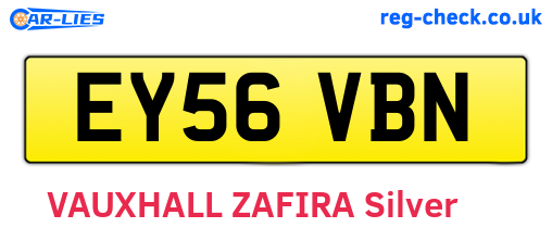 EY56VBN are the vehicle registration plates.