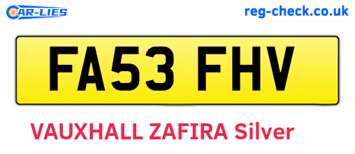 FA53FHV are the vehicle registration plates.
