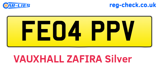 FE04PPV are the vehicle registration plates.