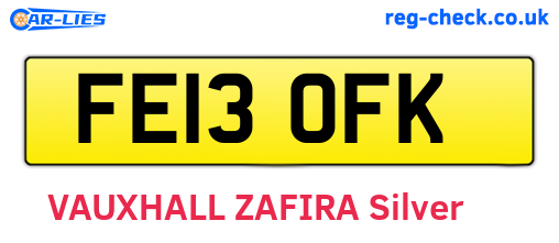 FE13OFK are the vehicle registration plates.