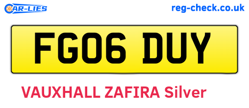 FG06DUY are the vehicle registration plates.