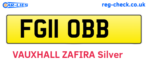 FG11OBB are the vehicle registration plates.