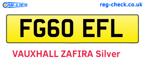 FG60EFL are the vehicle registration plates.