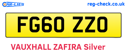 FG60ZZO are the vehicle registration plates.