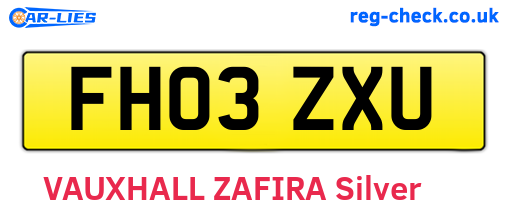 FH03ZXU are the vehicle registration plates.