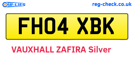 FH04XBK are the vehicle registration plates.