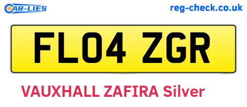 FL04ZGR are the vehicle registration plates.