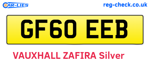 GF60EEB are the vehicle registration plates.