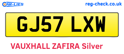 GJ57LXW are the vehicle registration plates.